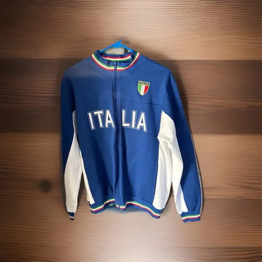 Italia Men’s Sweatshirt I.T.S Brand Made In Italy Sz Large Zip Up